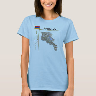 Armenia Map + Flag + Title T-Shirt