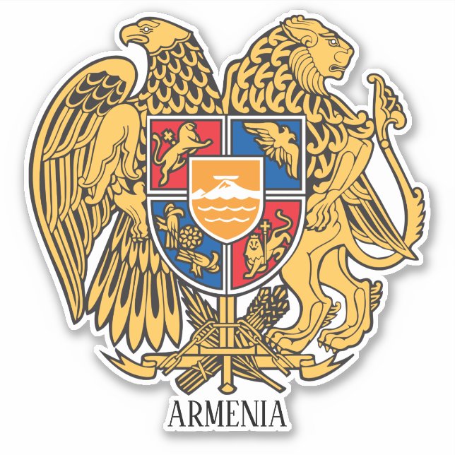 Armenia National Coat Of Arms Patriotic Sticker (Front)