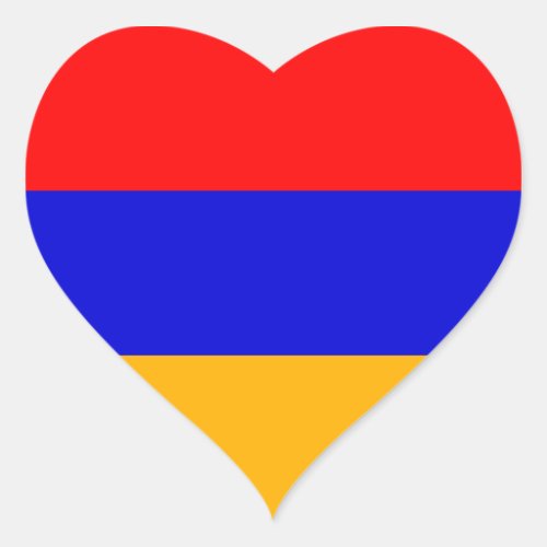 Armenia National Flag Heart Sticker