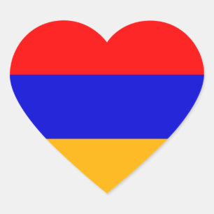 Armenia National Flag Heart Sticker