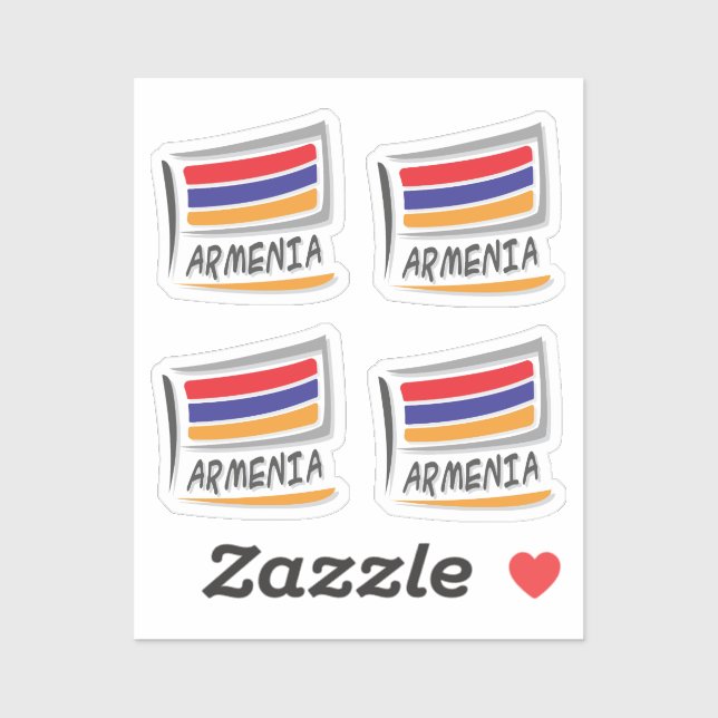 Armenia  Pride X Flag Sticker (Sheet)