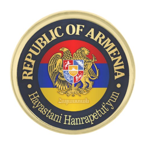 Armenia rd gold finish lapel pin