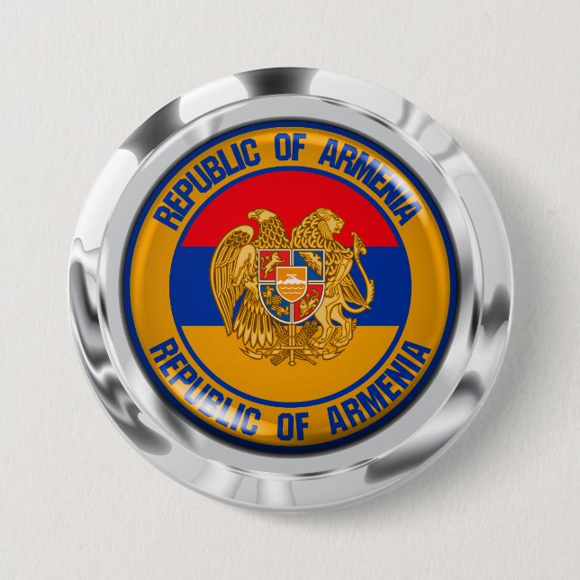 Armenia Round Emblem Button (Front)