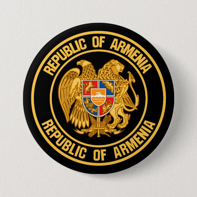 Armenia Round Emblem Button (Front)