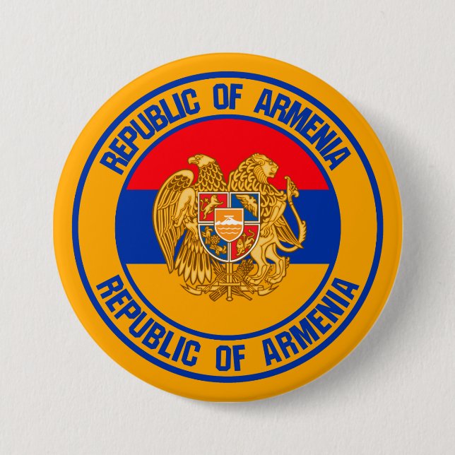 Armenia Round Emblem Button (Front)