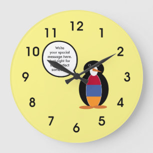 Armenia Talking Ms Penguin Personalized  Large Clock