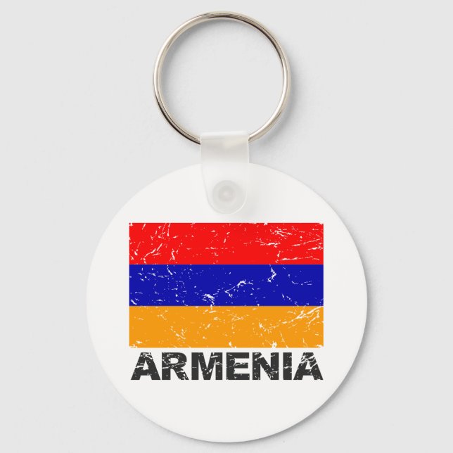 Armenia Vintage Flag Keychain (Front)