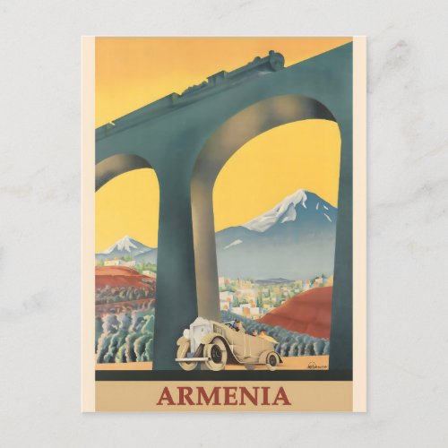 Armenia vintage poster postcard