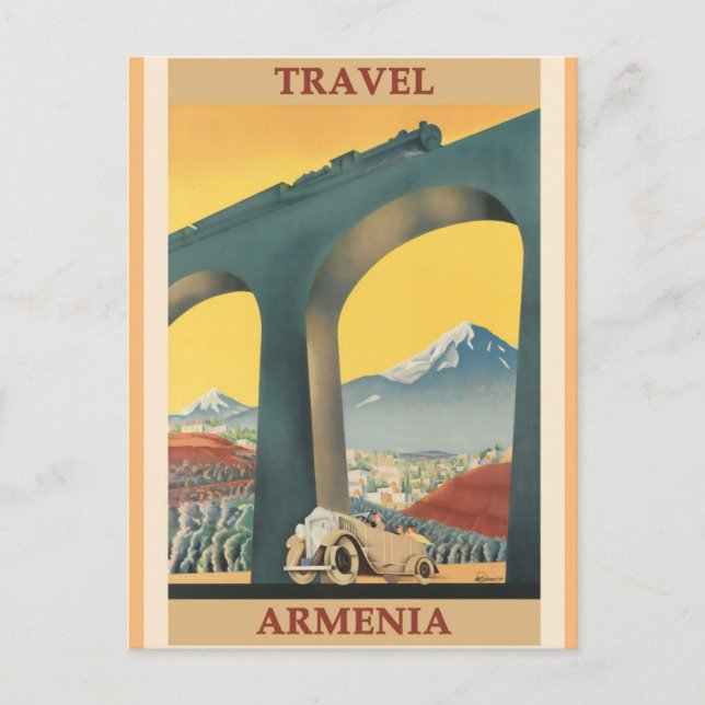 Armenia Vintage Travel Poster Postcard (Front)