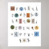 Armenian Alphabet Language of Armenia Wall Art Giclée 