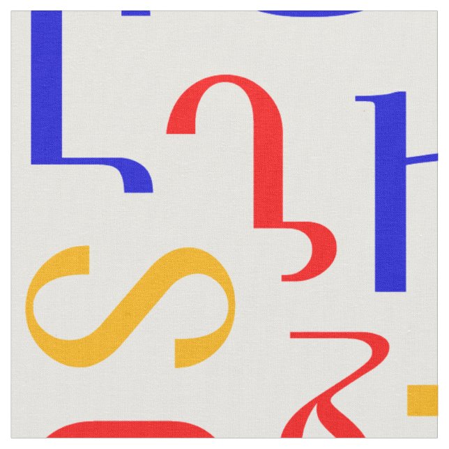 Armenian alphabet fabric (Close Up)