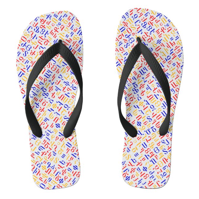 Armenian alphabet flip flops (Footbed)
