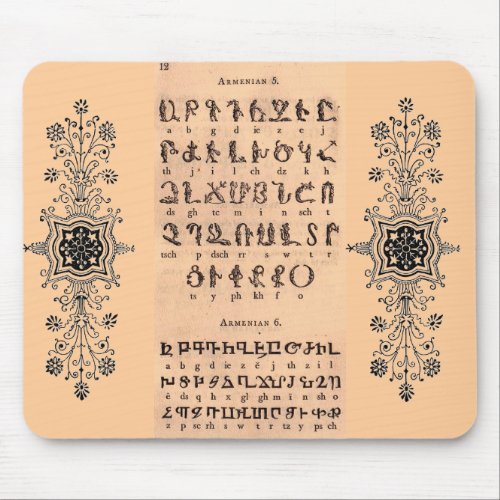 Armenian Alphabet Mouse Pad