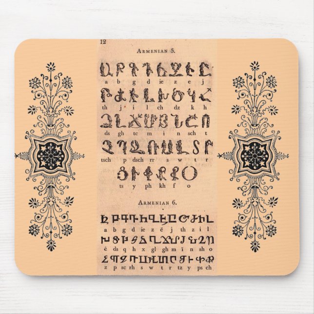 Armenian Alphabet Mouse Pad (Front)
