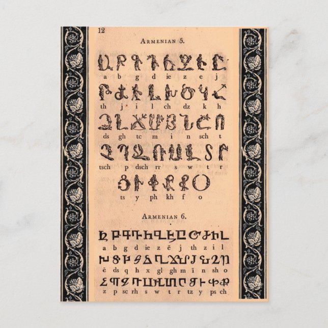 Armenian Alphabet Postcard (Front)