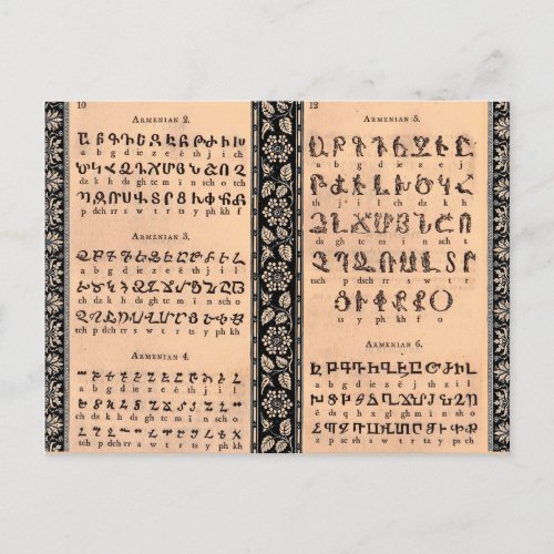 Armenian Alphabet Postcard