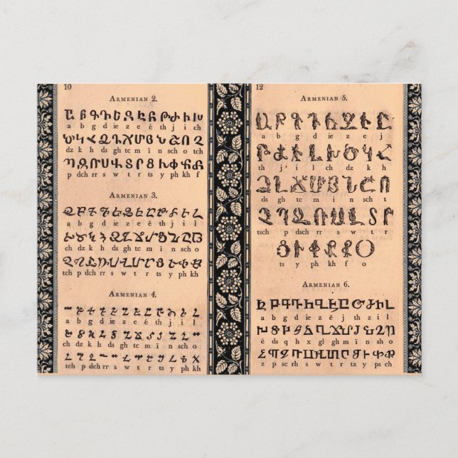 Armenian Alphabet Postcard (Front)