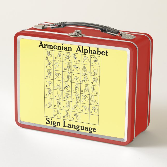 Armenian Alphabet Sign Language Lunch Box (Front)