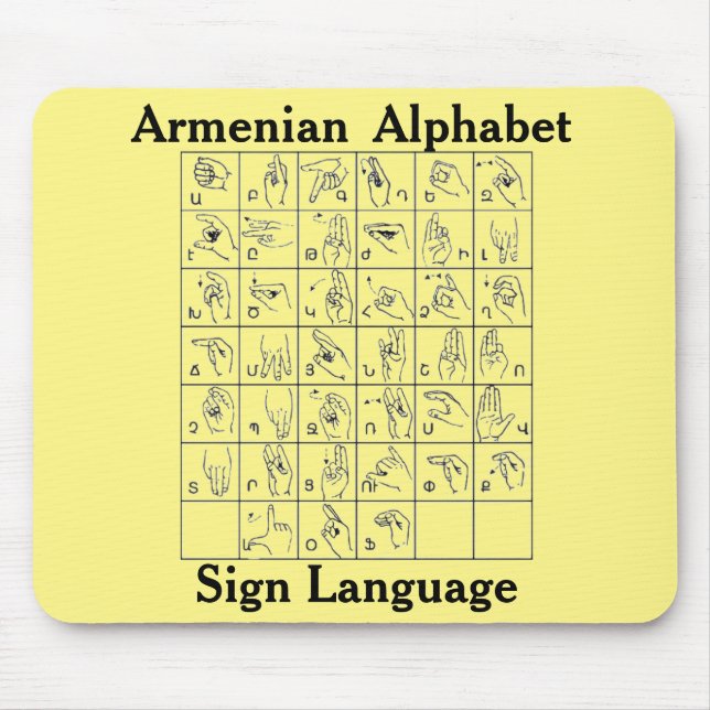 Armenian Alphabet Sign Language Mouse Pad (Front)