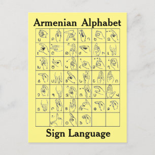 Armenian Alphabet Sign Language Postcard