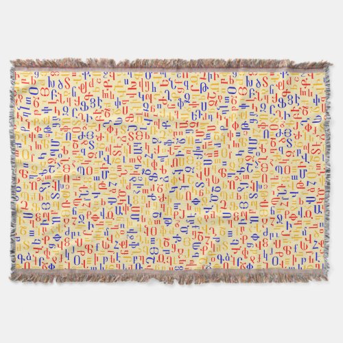 Armenian alphabet throw blanket