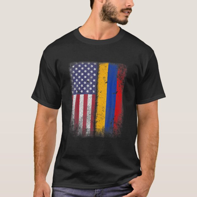 Armenian American Flag Armenia Usa T-Shirt (Front)