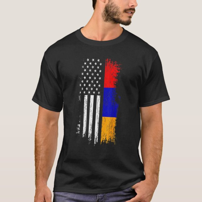 Armenian American Flag   Pride Armenia USA Tees (Front)