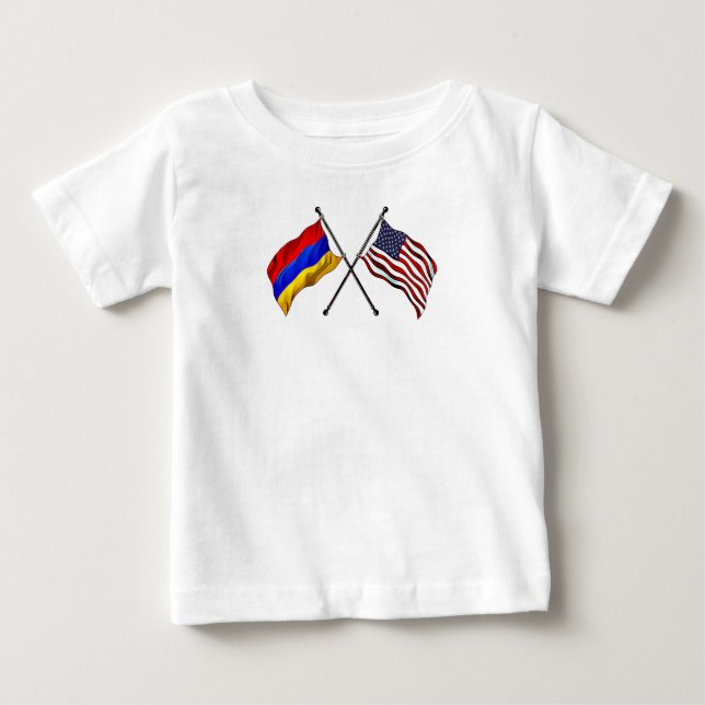 Armenian American Flags T-Shirt (Front)