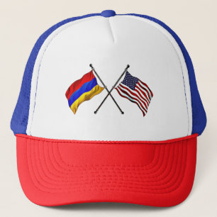 Armenian American Flags Trucker Hat
