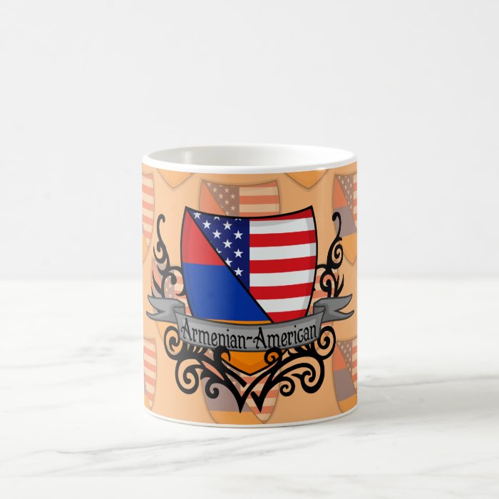 Armenian American Shield Flag Coffee Mugs