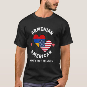 Armenian American What's Not To Love Heart Flags T-Shirt