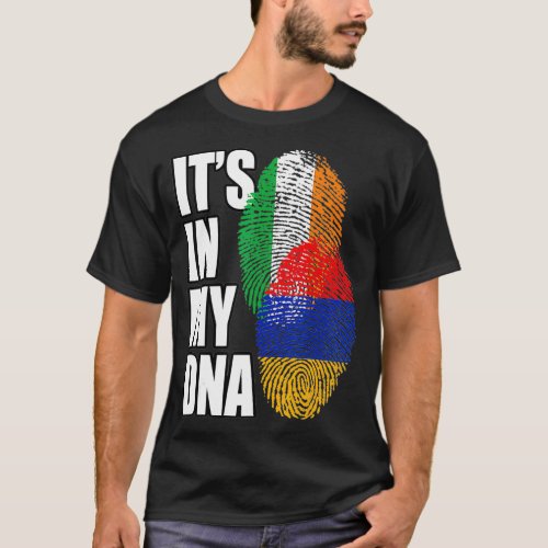 Armenian And Irish Mix DNA Flag Heritage T_Shirt