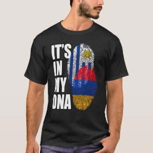 Armenian And Uruguayan Mix Dna Flag Heritage T-Shirt