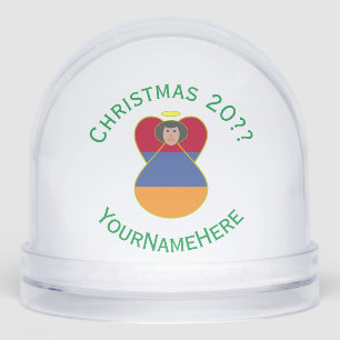 Armenian Angel Christmas Flag Personalized  Snow Globe