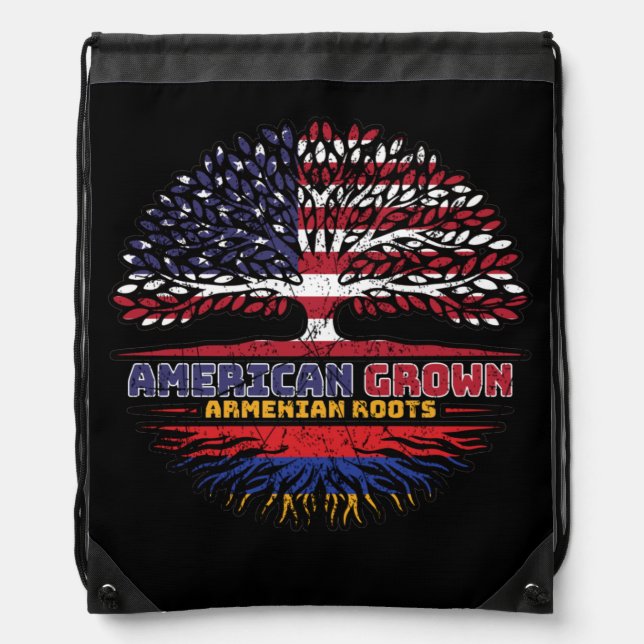 Armenian Armenia US American USA United States Drawstring Bag (Front)