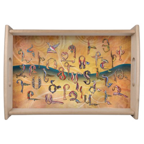 Armenian Birds Alphabet Serving Tray