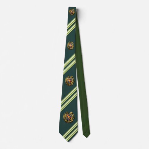 Armenian Coat of arms green necktie