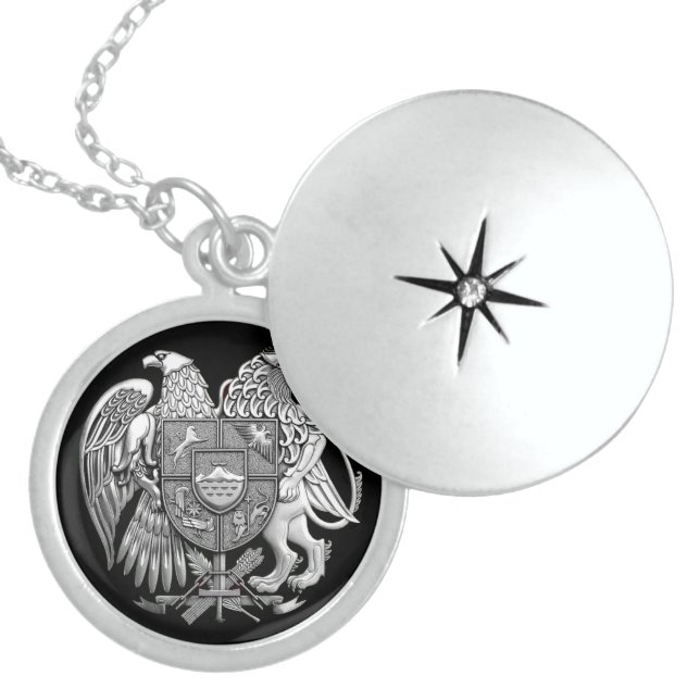 Armenian Coat of Arms Locket Necklace (Front)