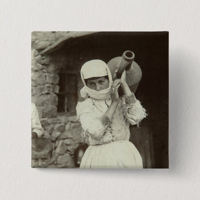 Armenian country girl, Yerevan Button (Front)