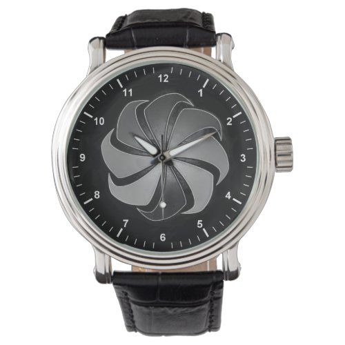 Armenian eternity Black Vintage Leather Watch