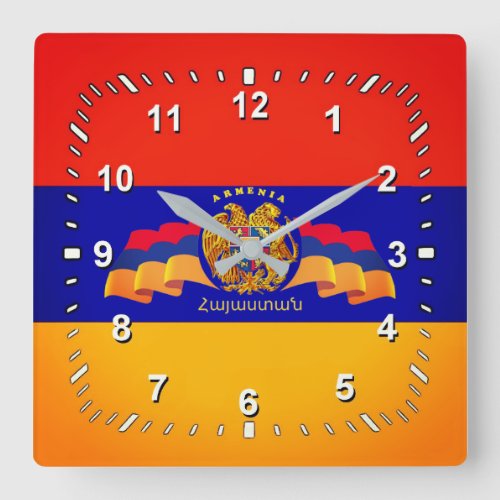 Armenian Flag  Հայկական դրոշ  Acrylic Wall Clock