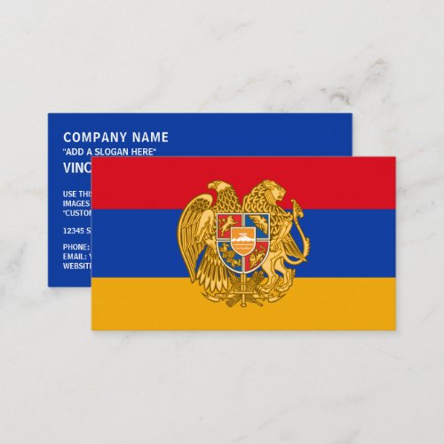 Armenian Flag and Coat of Arms Flag of Armenia Business Card