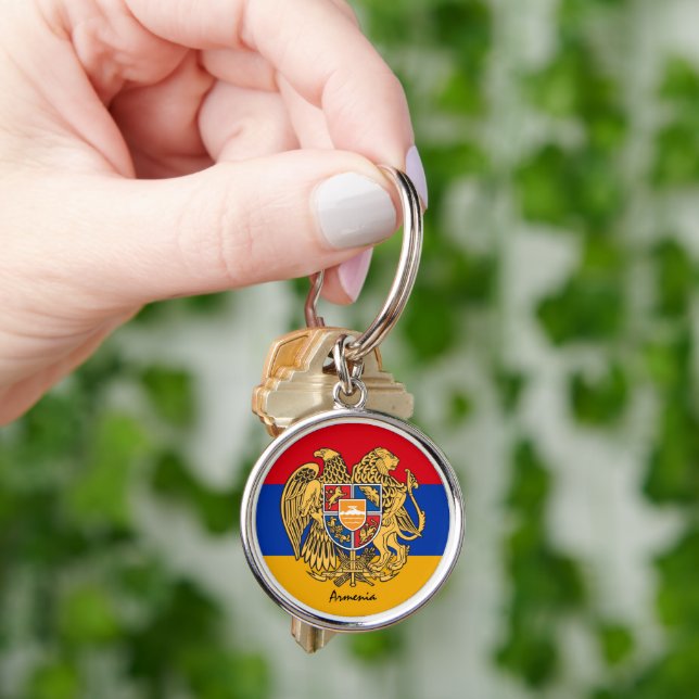 Armenian Flag & Armenia - party, birthday /sports  Keychain (Hand)