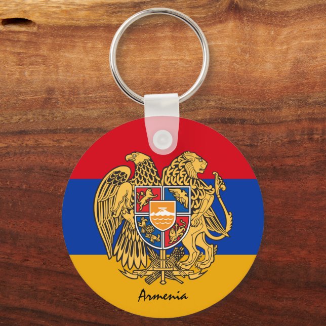 Armenian Flag & Armenia - party, birthday / sports Keychain (Front)