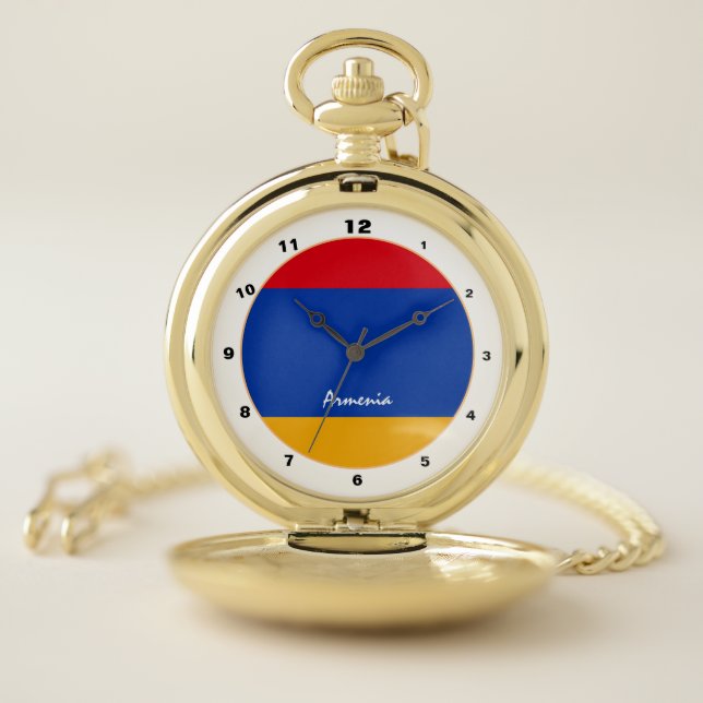 Armenian Flag & Armenia trendy fashion /design Pocket Watch (Inside)
