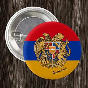 Armenian Flag button, patriotic Armenia Button