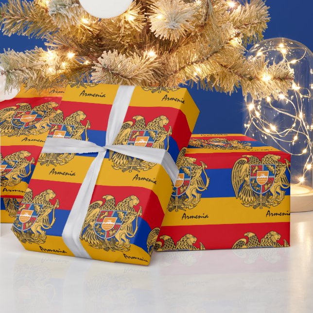 Armenian Flag Emblem & Armenia gifts /sports fans Wrapping Paper (Holidays)