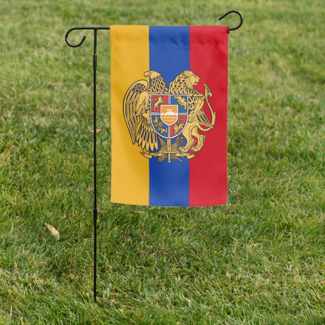 Armenian Flag, Emblem & Armenian country / Armenia Garden Flag (In SItu)
