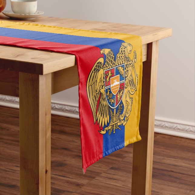 Armenian flag, Emblem & Sport fan / house Armenia Short Table Runner (In Situ)