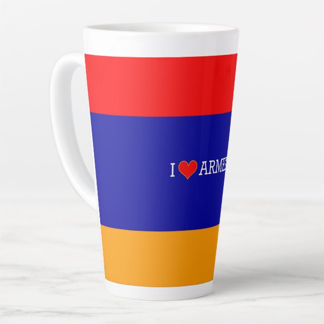 Armenian Flag: I Love Armenia, Latte Mug (Left Angle)